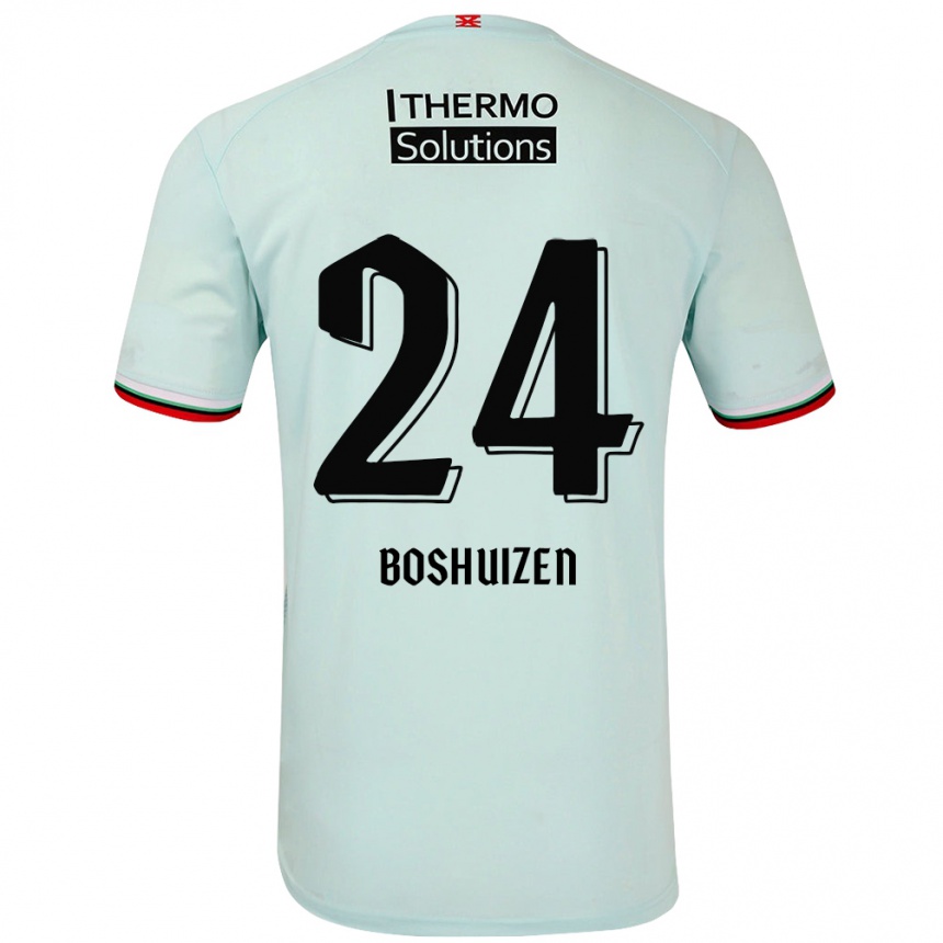 Kids Football Annouk Boshuizen #24 Light Green Away Jersey 2024/25 T-Shirt Uk