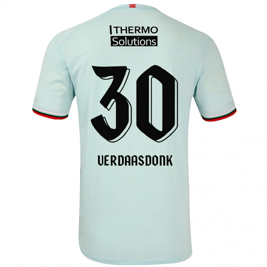 Kids Football Suus Verdaasdonk #30 Light Green Away Jersey 2024/25 T-Shirt Uk