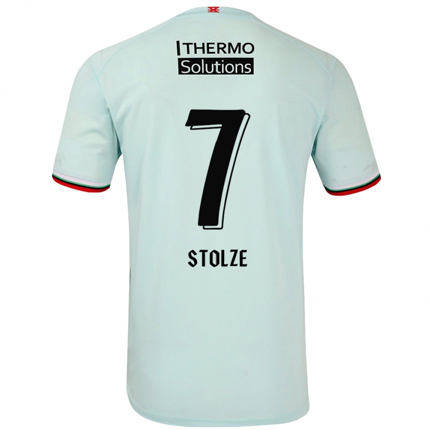 Kids Football Anna-Lena Stolze #7 Light Green Away Jersey 2024/25 T-Shirt Uk