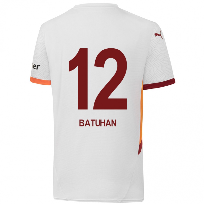 Kids Football Batuhan Şen #12 White Yellow Red Away Jersey 2024/25 T-Shirt Uk