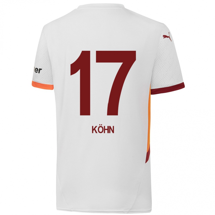 Kids Football Derrick Köhn #17 White Yellow Red Away Jersey 2024/25 T-Shirt Uk