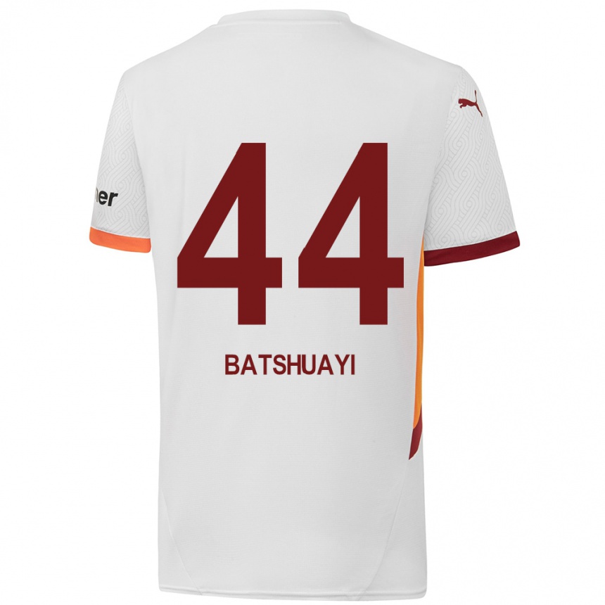 Kids Football Michy Batshuayi #44 White Yellow Red Away Jersey 2024/25 T-Shirt Uk