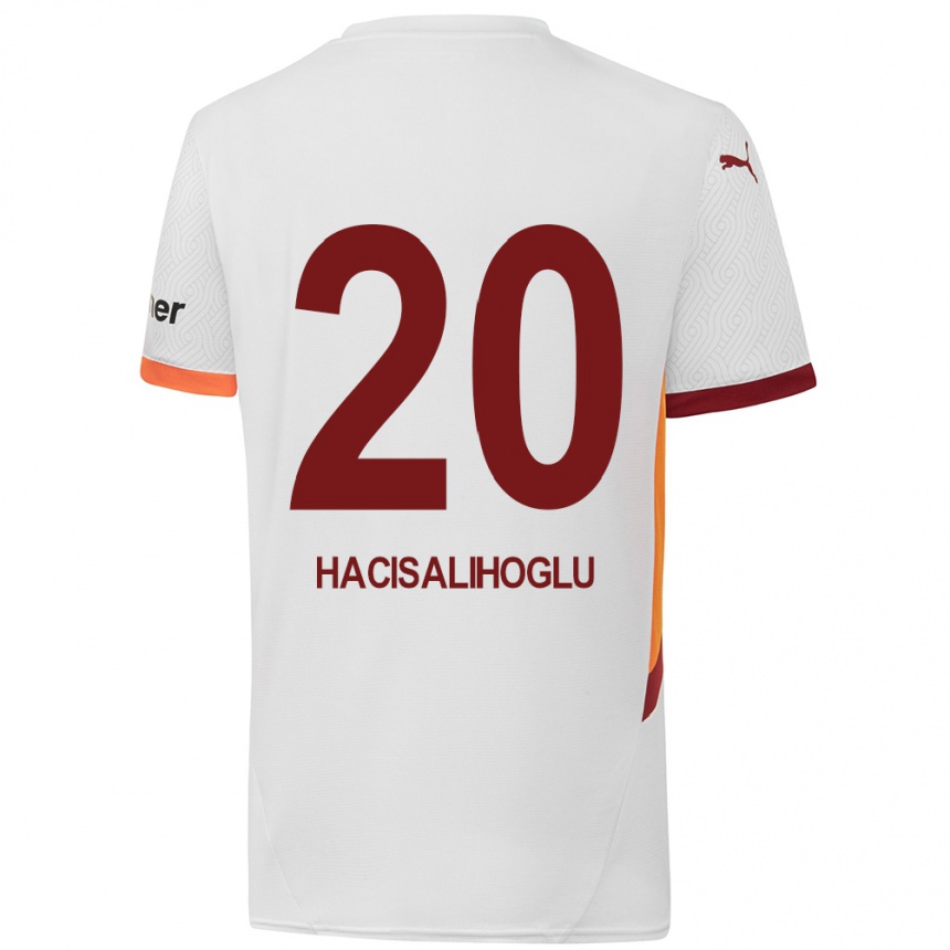 Kids Football Arda Hacisalihoglu #20 White Yellow Red Away Jersey 2024/25 T-Shirt Uk