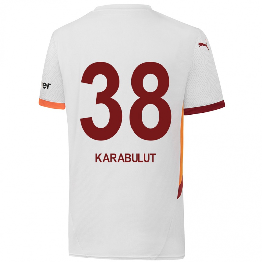 Kids Football Arzu Karabulut #38 White Yellow Red Away Jersey 2024/25 T-Shirt Uk