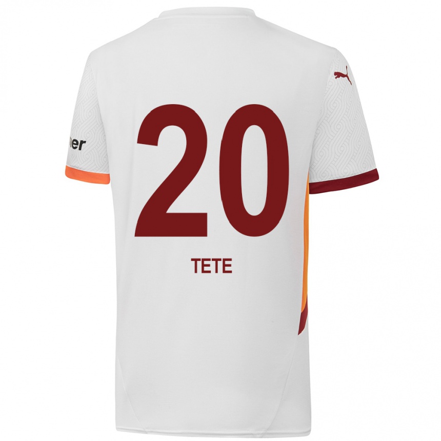 Kids Football Tete #20 White Yellow Red Away Jersey 2024/25 T-Shirt Uk