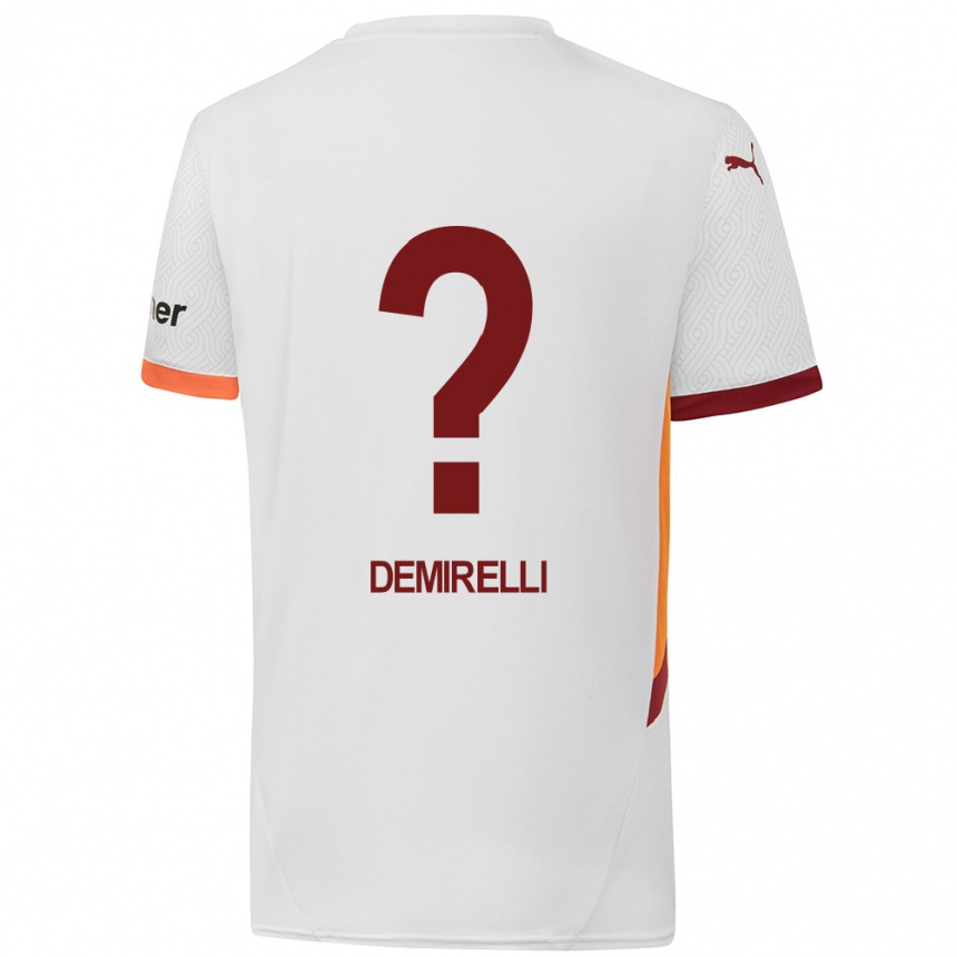 Kids Football Ahmet Demirelli #0 White Yellow Red Away Jersey 2024/25 T-Shirt Uk