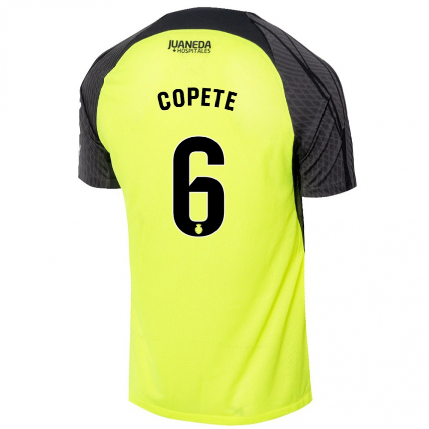 Kids Football José Copete #6 Fluorescent Green Black Away Jersey 2024/25 T-Shirt Uk