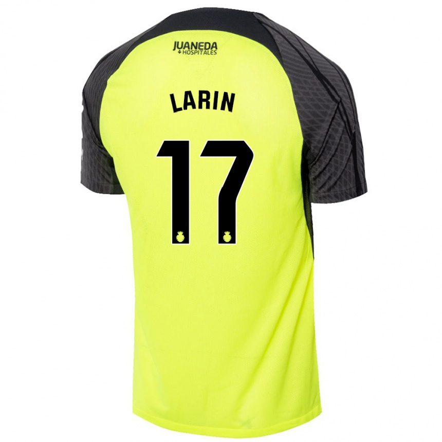 Kids Football Cyle Larin #17 Fluorescent Green Black Away Jersey 2024/25 T-Shirt Uk