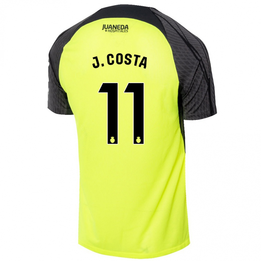 Kids Football Jaume Costa #11 Fluorescent Green Black Away Jersey 2024/25 T-Shirt Uk