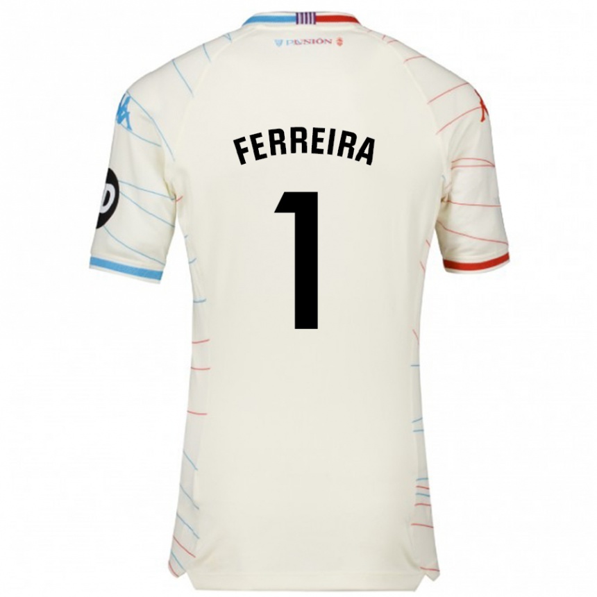 Kids Football André Ferreira #1 White Red Blue Away Jersey 2024/25 T-Shirt Uk