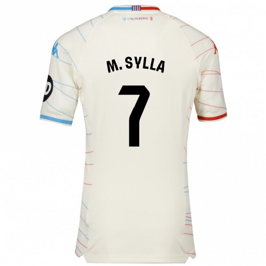 Kids Football Mamadou Sylla #7 White Red Blue Away Jersey 2024/25 T-Shirt Uk