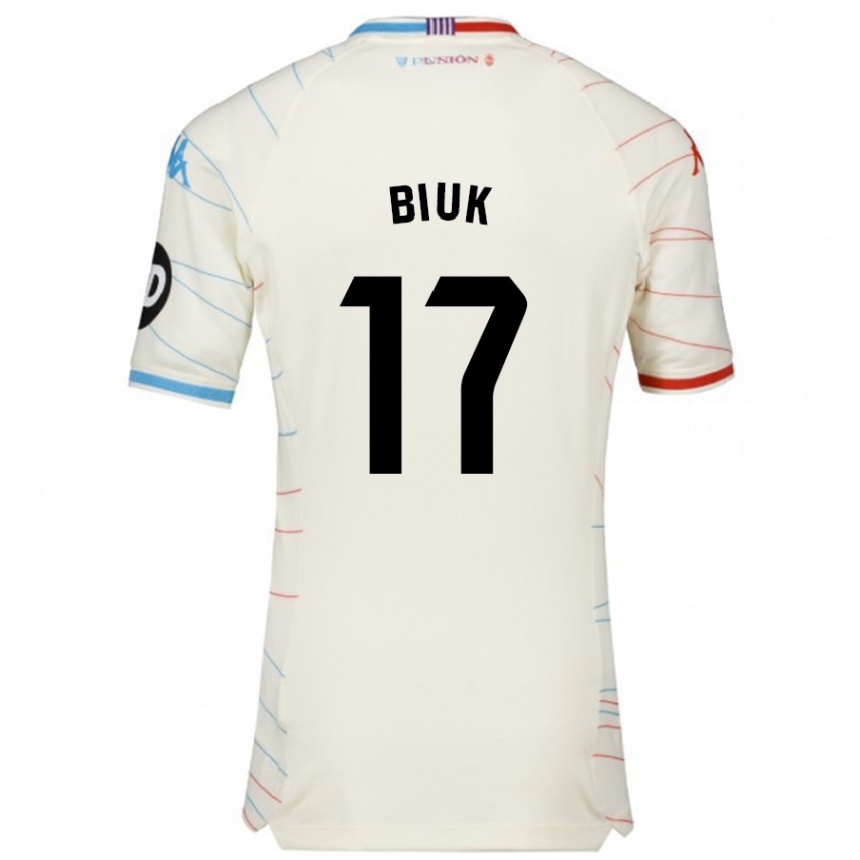 Kids Football Stipe Biuk #17 White Red Blue Away Jersey 2024/25 T-Shirt Uk