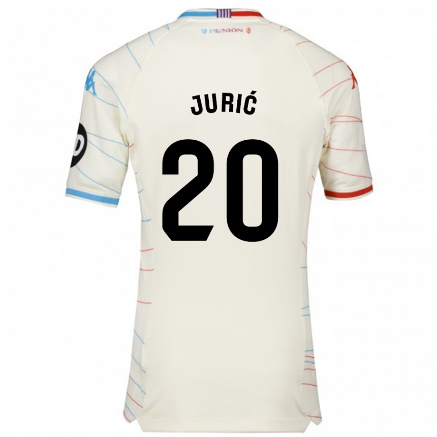 Kids Football Stanko Juric #20 White Red Blue Away Jersey 2024/25 T-Shirt Uk