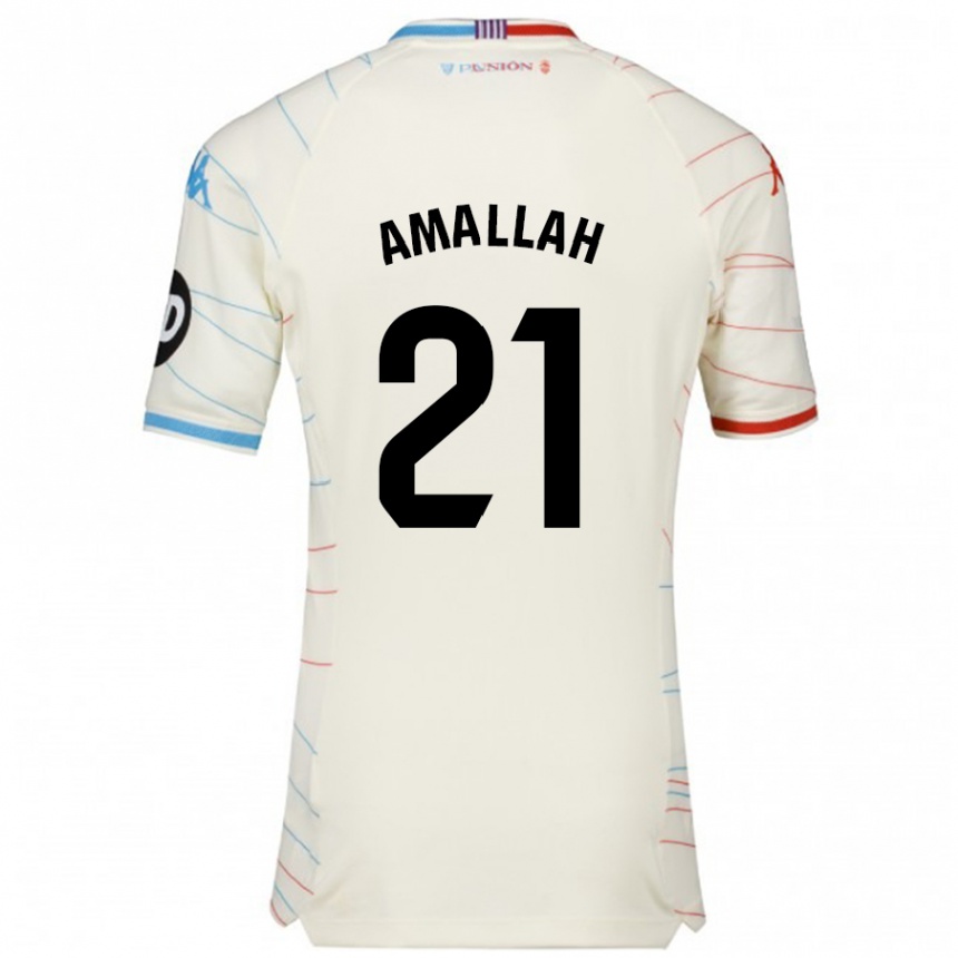 Kids Football Selim Amallah #21 White Red Blue Away Jersey 2024/25 T-Shirt Uk