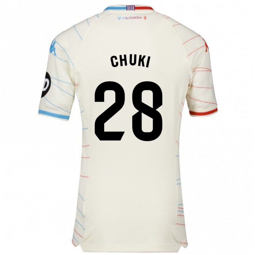 Kids Football Chuki #28 White Red Blue Away Jersey 2024/25 T-Shirt Uk