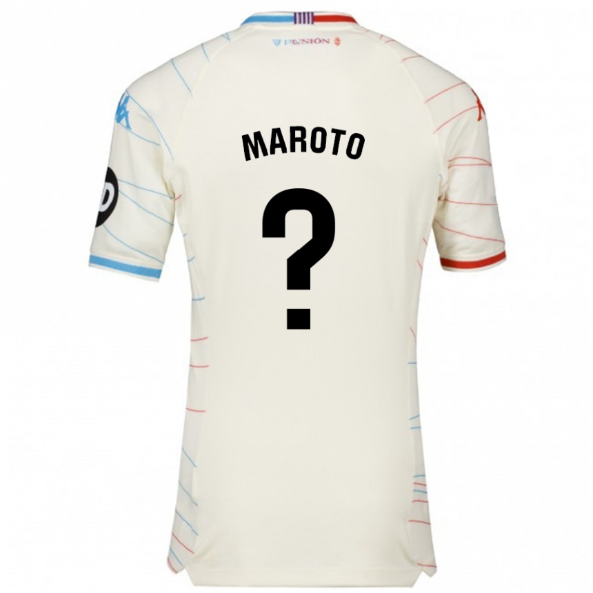 Kids Football Mario Maroto #0 White Red Blue Away Jersey 2024/25 T-Shirt Uk