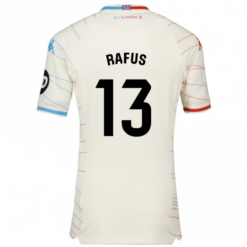 Kids Football Arnau Rafus #13 White Red Blue Away Jersey 2024/25 T-Shirt Uk