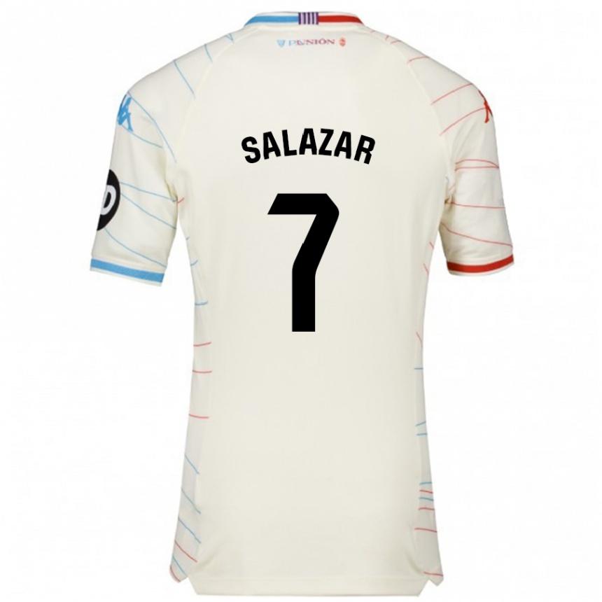 Kids Football Israel Salazar #7 White Red Blue Away Jersey 2024/25 T-Shirt Uk