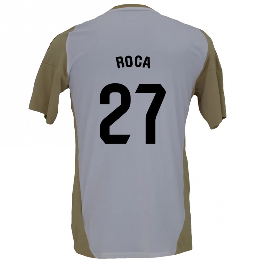 Kids Football Joel Roca #27 Brown White Away Jersey 2024/25 T-Shirt Uk