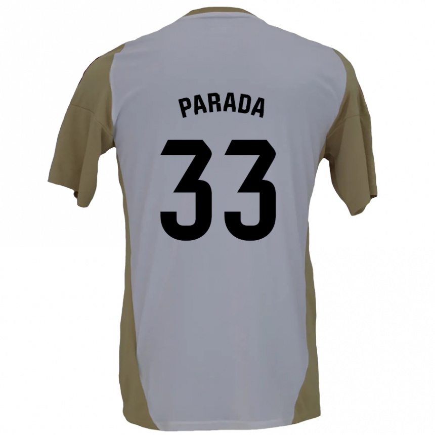 Kids Football Victor Parada #33 Brown White Away Jersey 2024/25 T-Shirt Uk