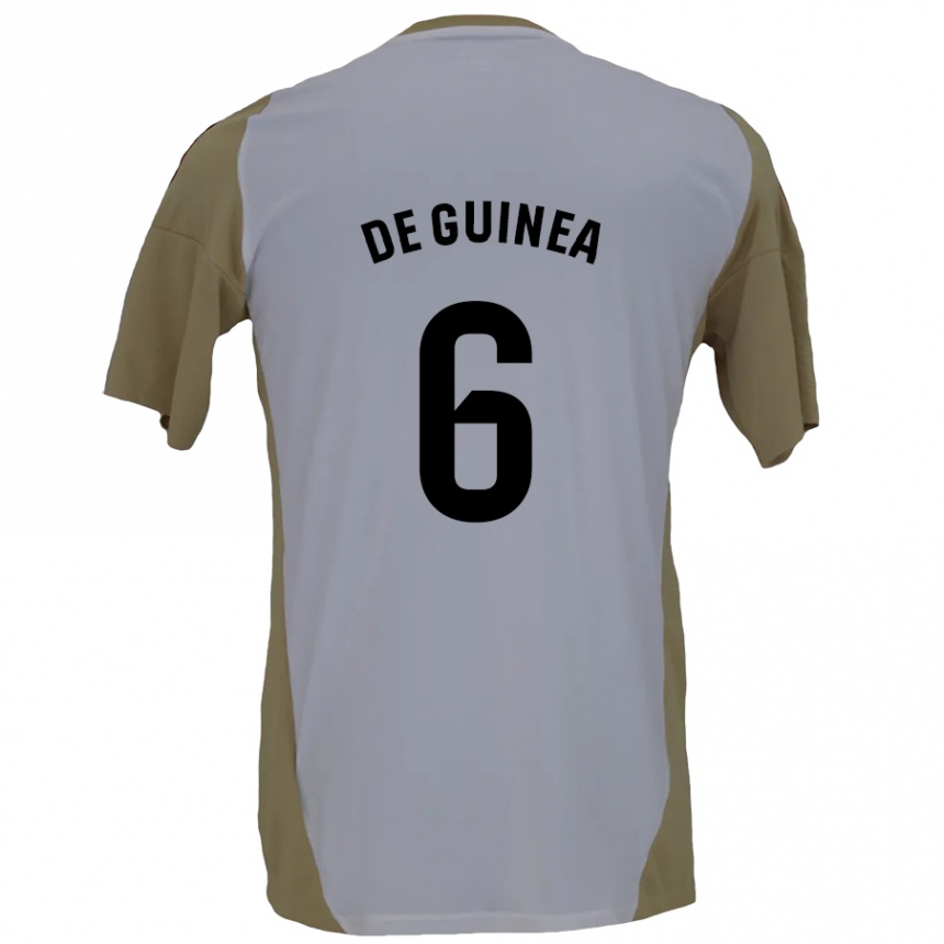 Kids Football Asier Ortiz De Guinea #6 Brown White Away Jersey 2024/25 T-Shirt Uk