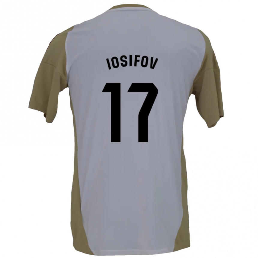 Kids Football Nikita Iosifov #17 Brown White Away Jersey 2024/25 T-Shirt Uk