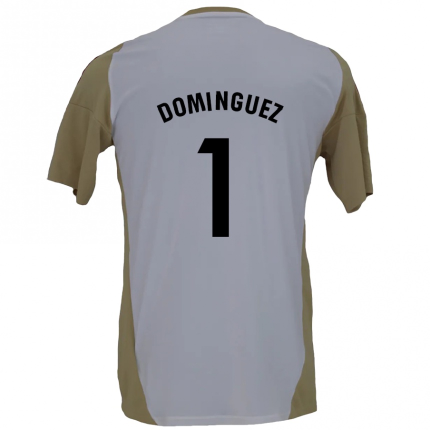 Kids Football Iago Domínguez #1 Brown White Away Jersey 2024/25 T-Shirt Uk