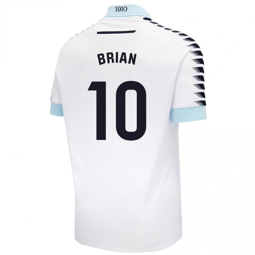 Kids Football Brian Ocampo #10 White Blue Away Jersey 2024/25 T-Shirt Uk