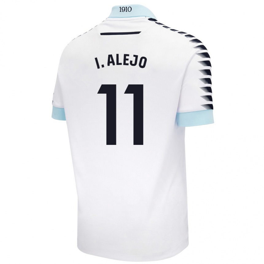 Kids Football Iván Alejo #11 White Blue Away Jersey 2024/25 T-Shirt Uk