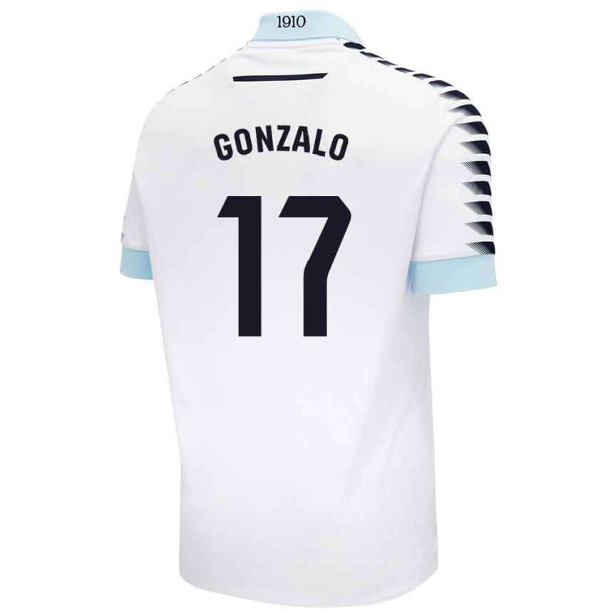 Kids Football Gonzalo Escalante #17 White Blue Away Jersey 2024/25 T-Shirt Uk