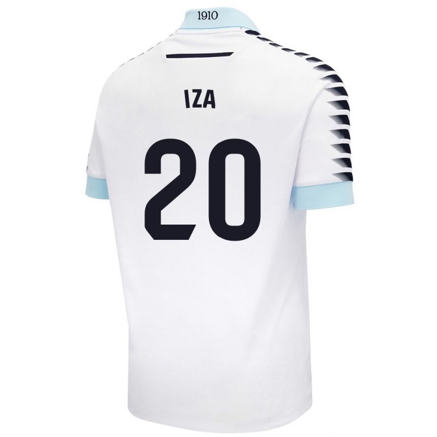 Kids Football Iza Carcelén #20 White Blue Away Jersey 2024/25 T-Shirt Uk