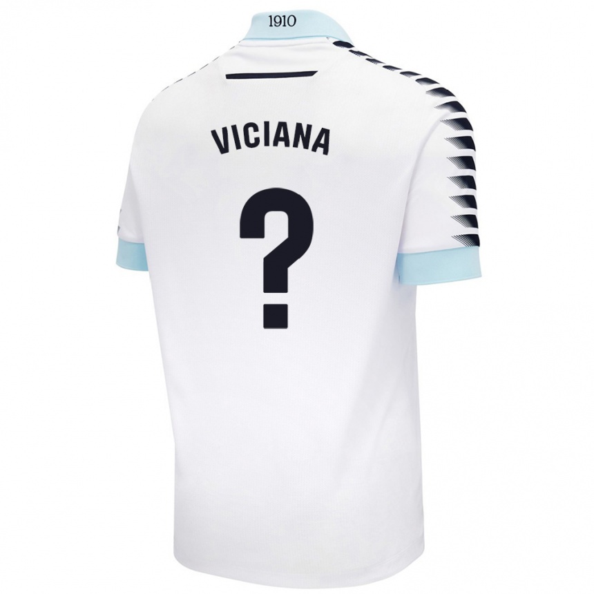 Kids Football Marco Viciana #0 White Blue Away Jersey 2024/25 T-Shirt Uk