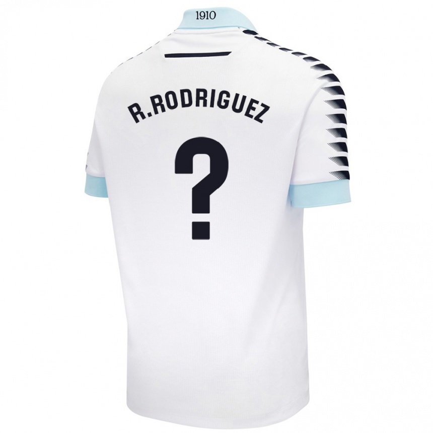 Kids Football Ramón Rodríguez #0 White Blue Away Jersey 2024/25 T-Shirt Uk