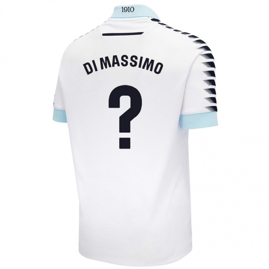 Kids Football Manuel Di Massimo #0 White Blue Away Jersey 2024/25 T-Shirt Uk