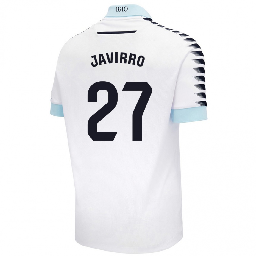 Kids Football Javirro #27 White Blue Away Jersey 2024/25 T-Shirt Uk