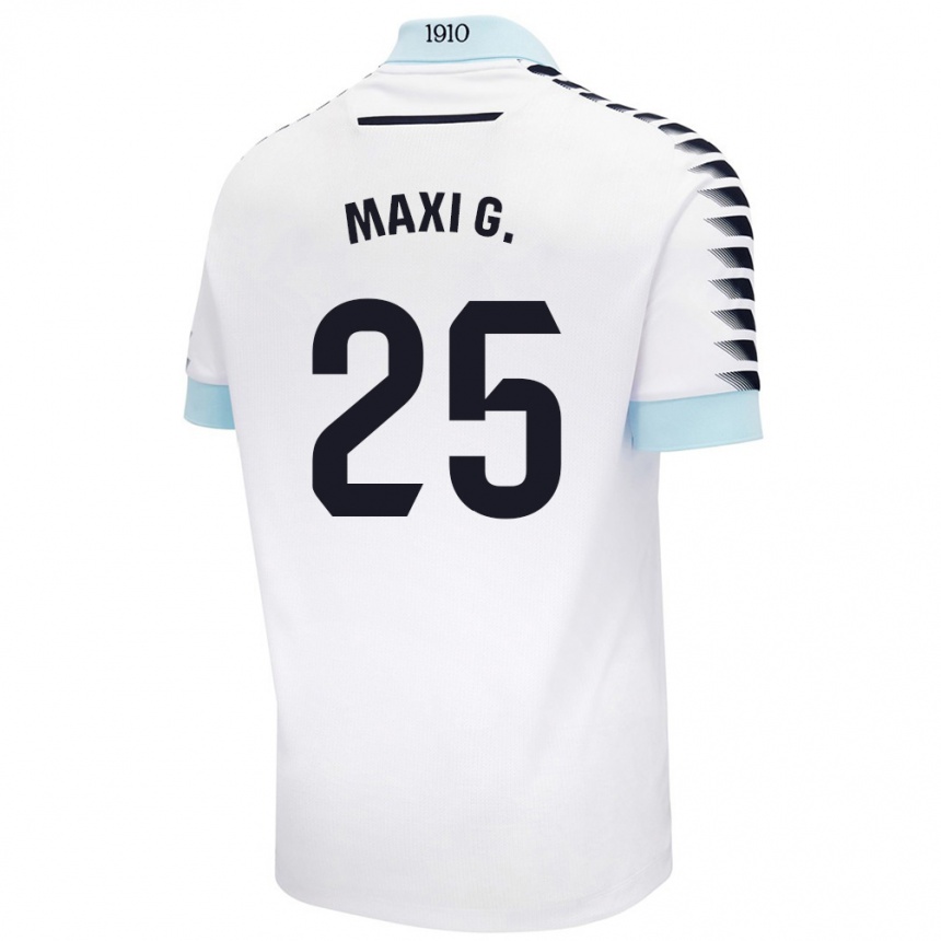 Kids Football Maxi Gómez #25 White Blue Away Jersey 2024/25 T-Shirt Uk