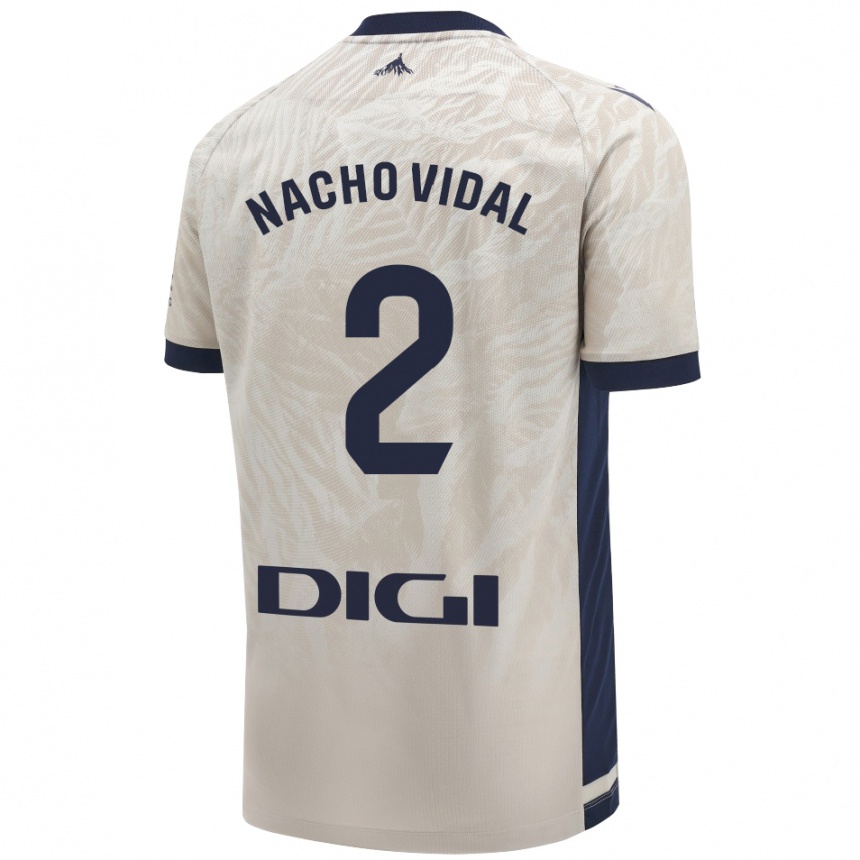 Kids Football Nacho Vidal #2 Light Gray Away Jersey 2024/25 T-Shirt Uk