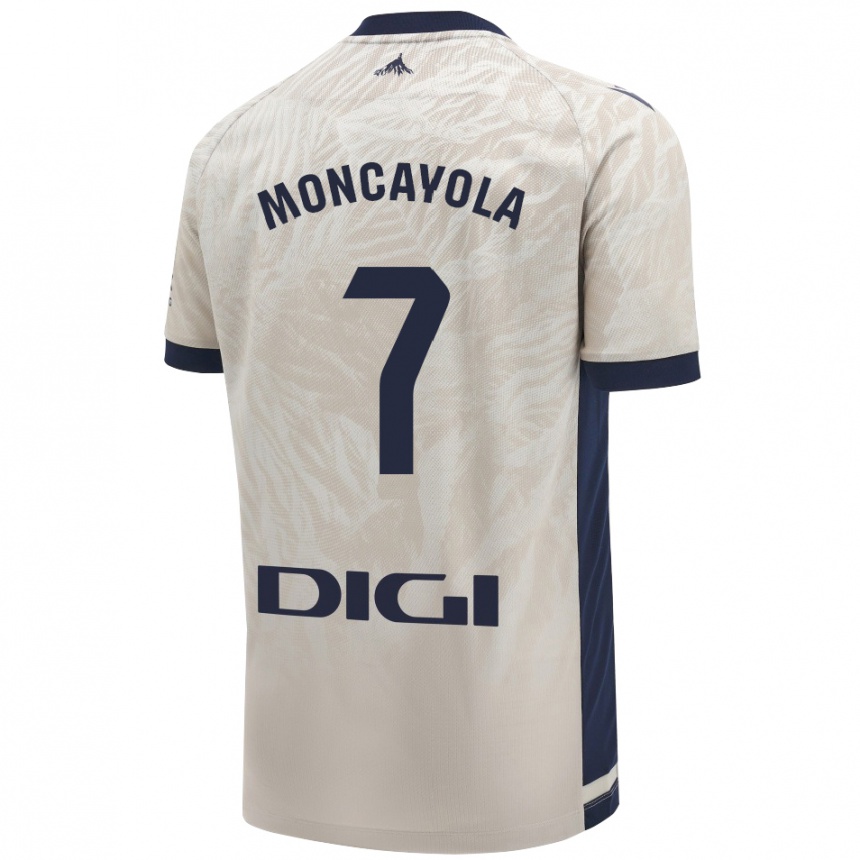 Kids Football Jon Moncayola #7 Light Gray Away Jersey 2024/25 T-Shirt Uk