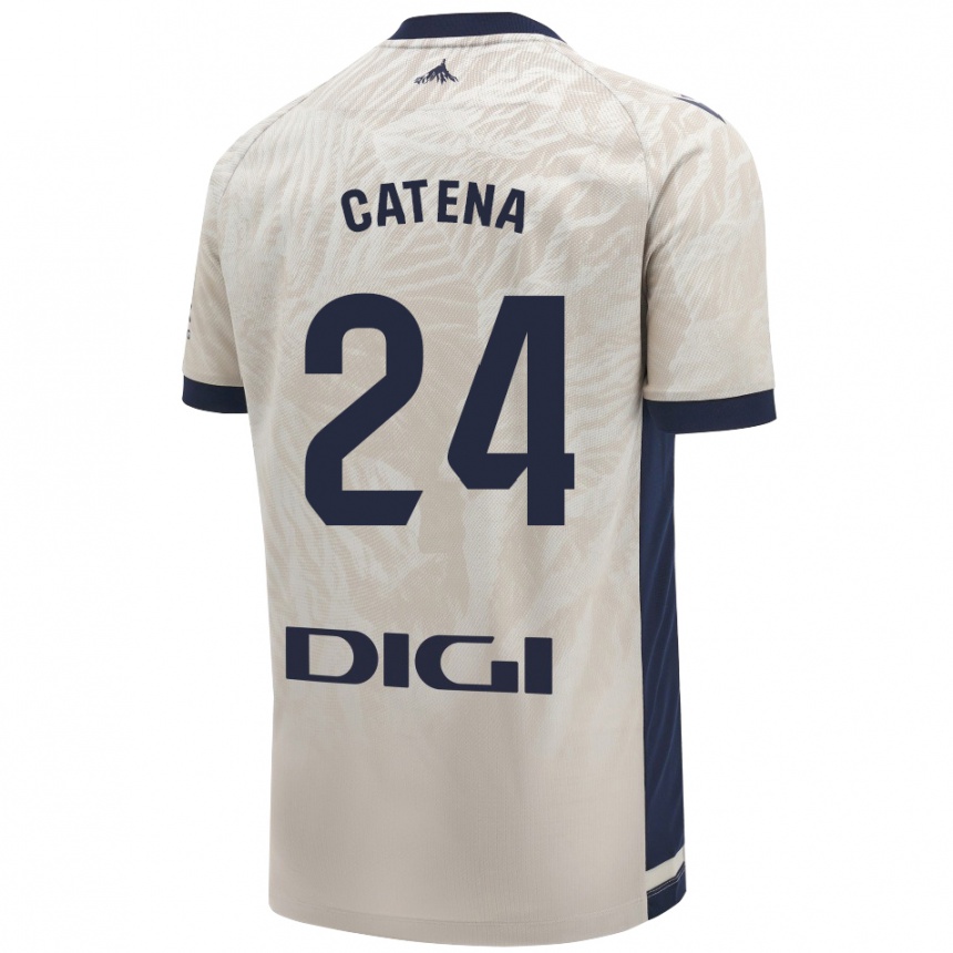 Kids Football Alejandro Catena #24 Light Gray Away Jersey 2024/25 T-Shirt Uk