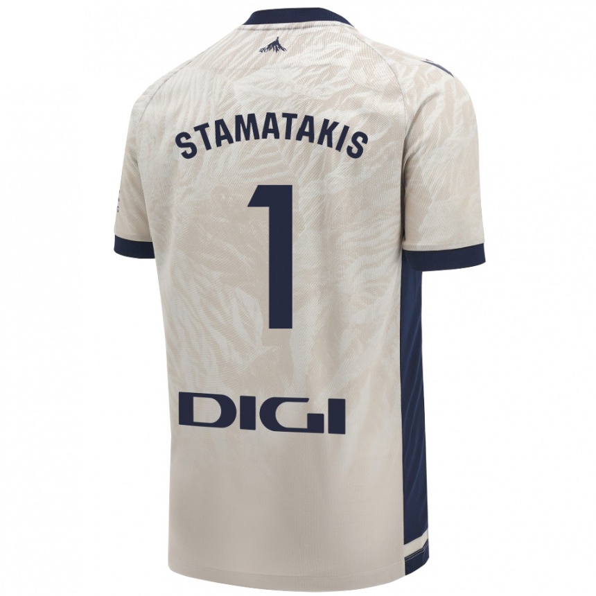 Kids Football Dimitrios Stamatakis #1 Light Gray Away Jersey 2024/25 T-Shirt Uk