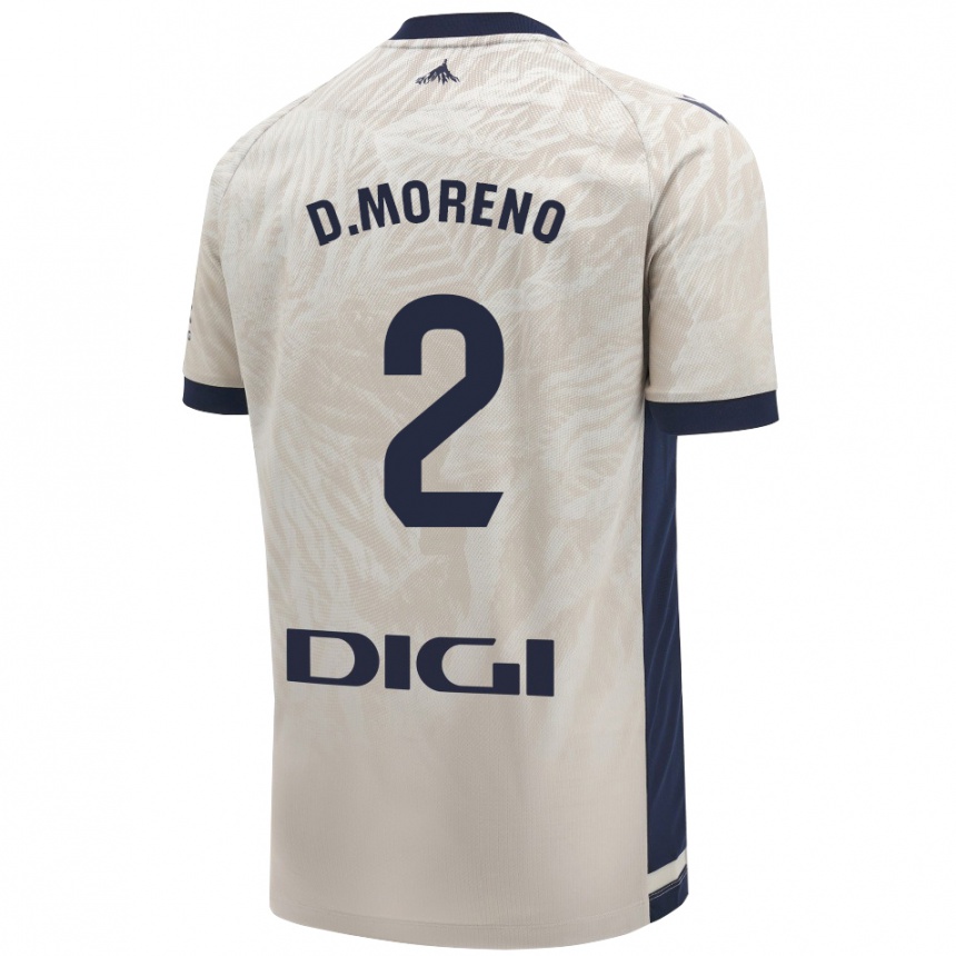 Kids Football Diego Moreno #2 Light Gray Away Jersey 2024/25 T-Shirt Uk