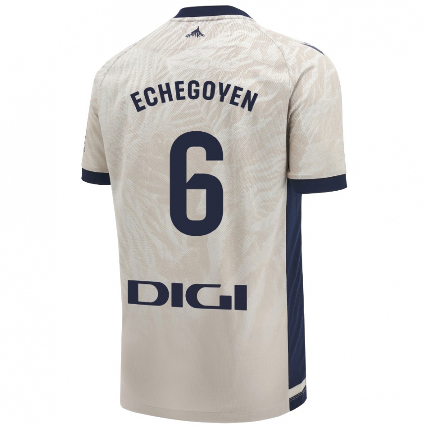 Kids Football Mauro Echegoyen #6 Light Gray Away Jersey 2024/25 T-Shirt Uk