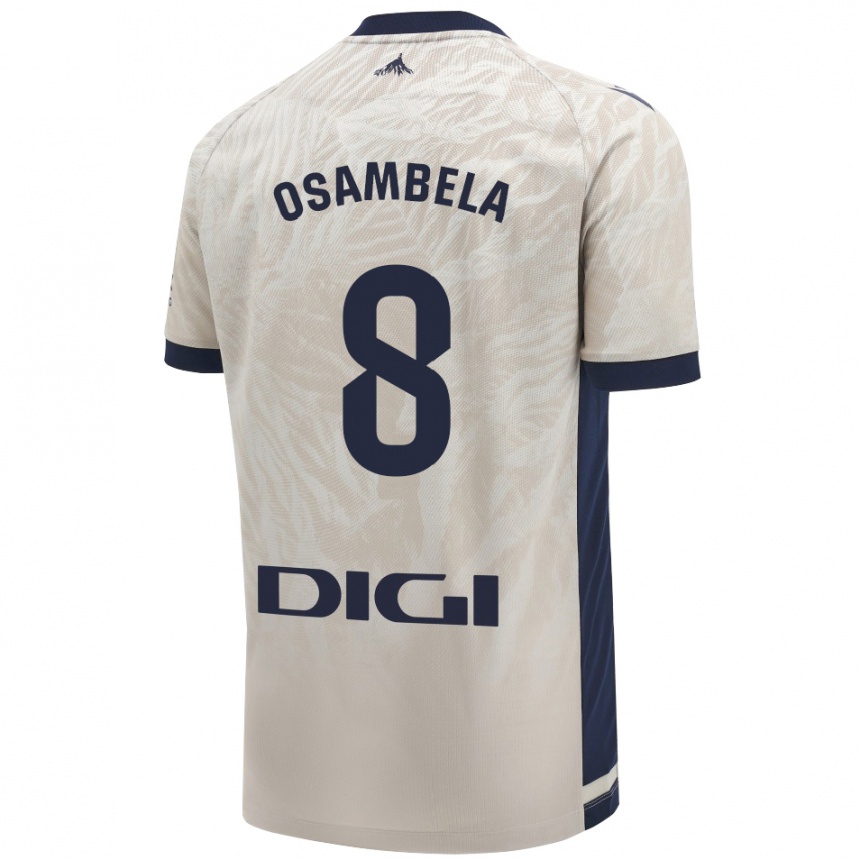 Kids Football Asier Osambela #8 Light Gray Away Jersey 2024/25 T-Shirt Uk