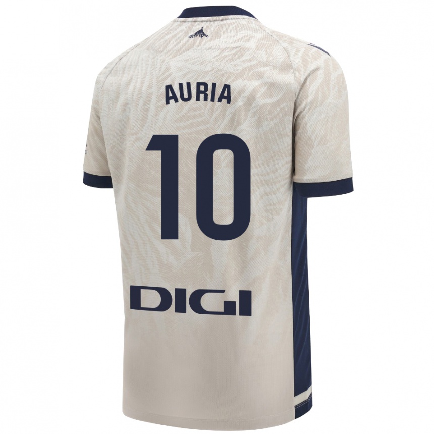 Kids Football Miguel Auria #10 Light Gray Away Jersey 2024/25 T-Shirt Uk