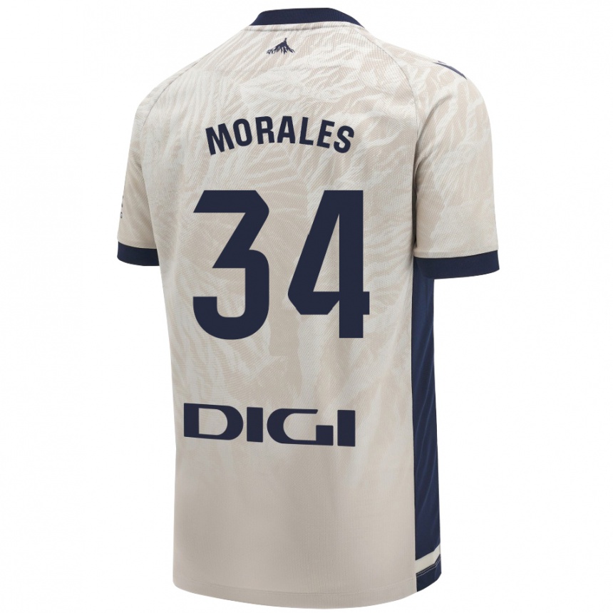 Kids Football Anai Morales #34 Light Gray Away Jersey 2024/25 T-Shirt Uk