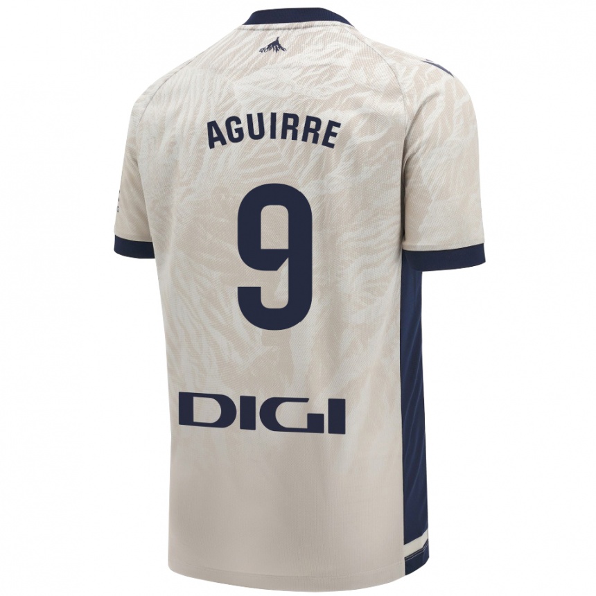 Kids Football Jorge Aguirre #9 Light Gray Away Jersey 2024/25 T-Shirt Uk