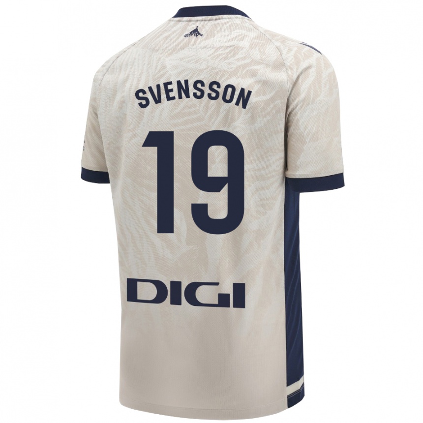 Kids Football Max Svensson #19 Light Gray Away Jersey 2024/25 T-Shirt Uk