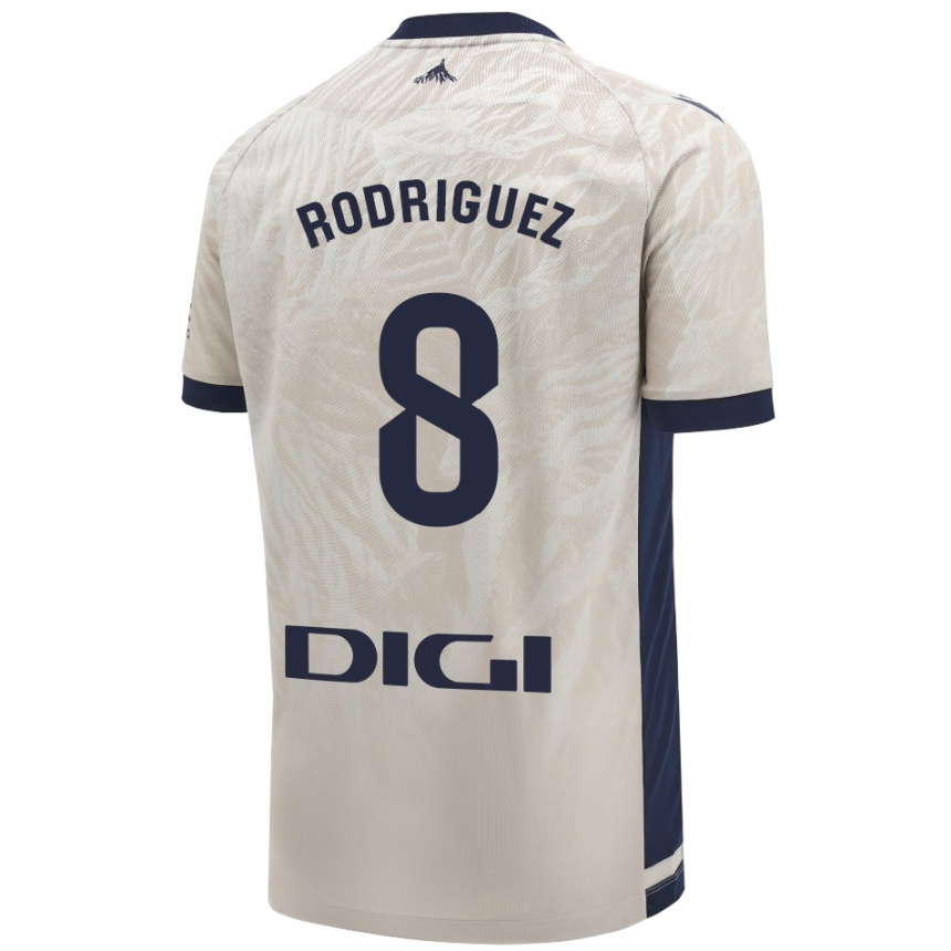 Kids Football Vanessa Rodríguez Iribarren #8 Light Gray Away Jersey 2024/25 T-Shirt Uk