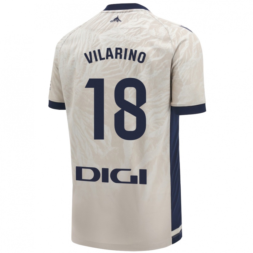 Kids Football Maitane Vilariño #18 Light Gray Away Jersey 2024/25 T-Shirt Uk