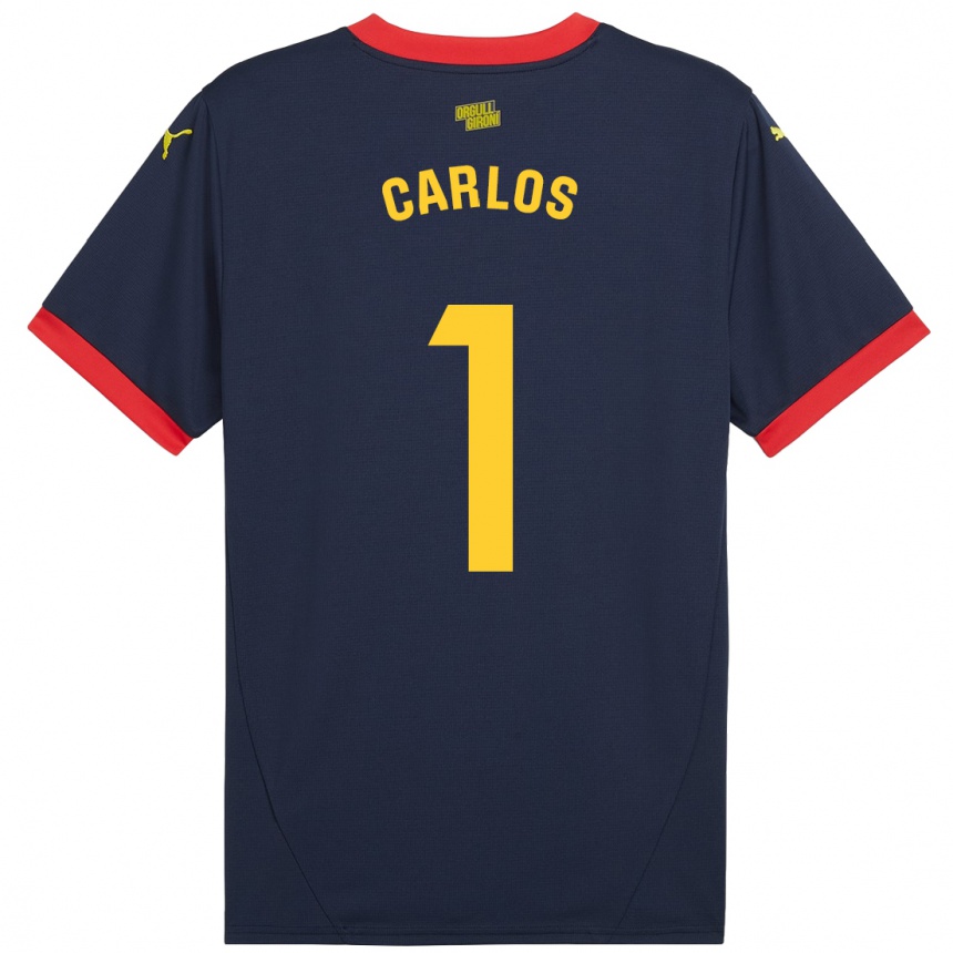 Kids Football Juan Carlos #1 Navy Red Away Jersey 2024/25 T-Shirt Uk